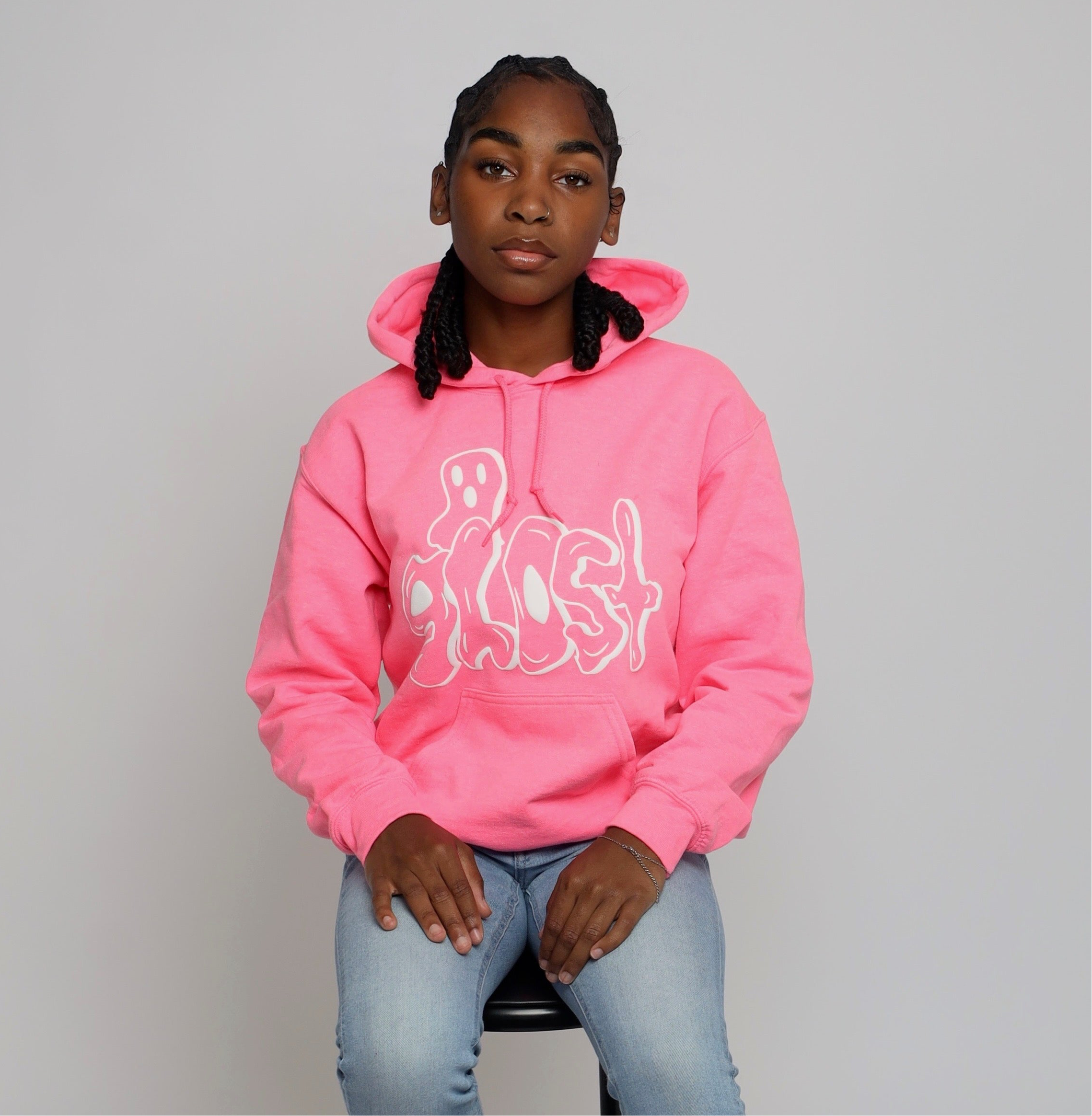 PINK GHOST HOODIE